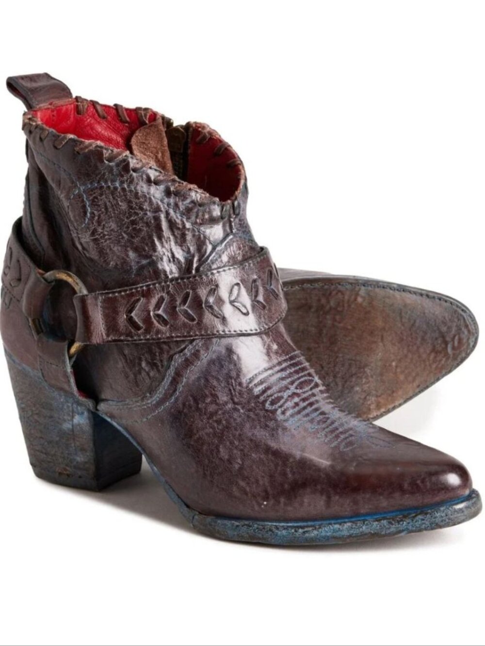 BED STU Tania Ankle Harness BOOTS Size 9.5 Leather Teak Rustic Western NEW $295